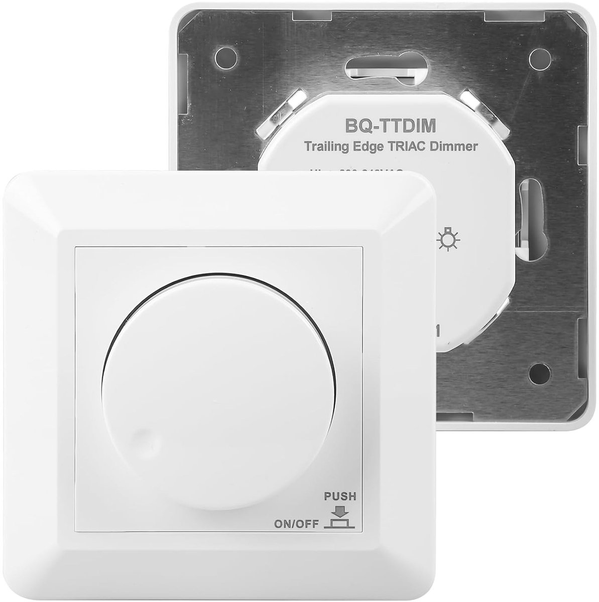 Led-dimmer - Wit - 230 V - Universele Inbouwdimmer met Geheugenfunctie - Voor Dimbare Ledlampen en Gloeilampen