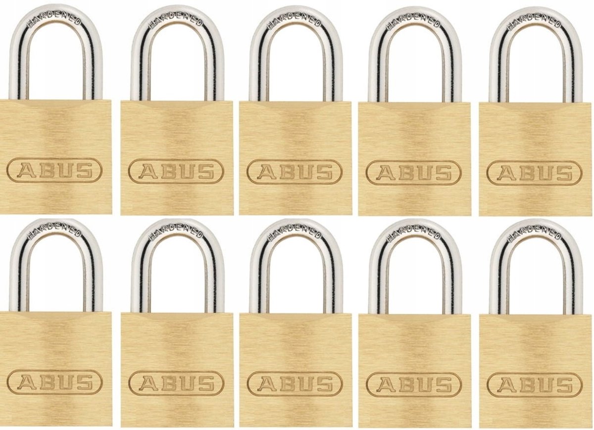 ABUS 60/25 Messing Hangslotten 10 Stuks - Gelijksluitend Systeem