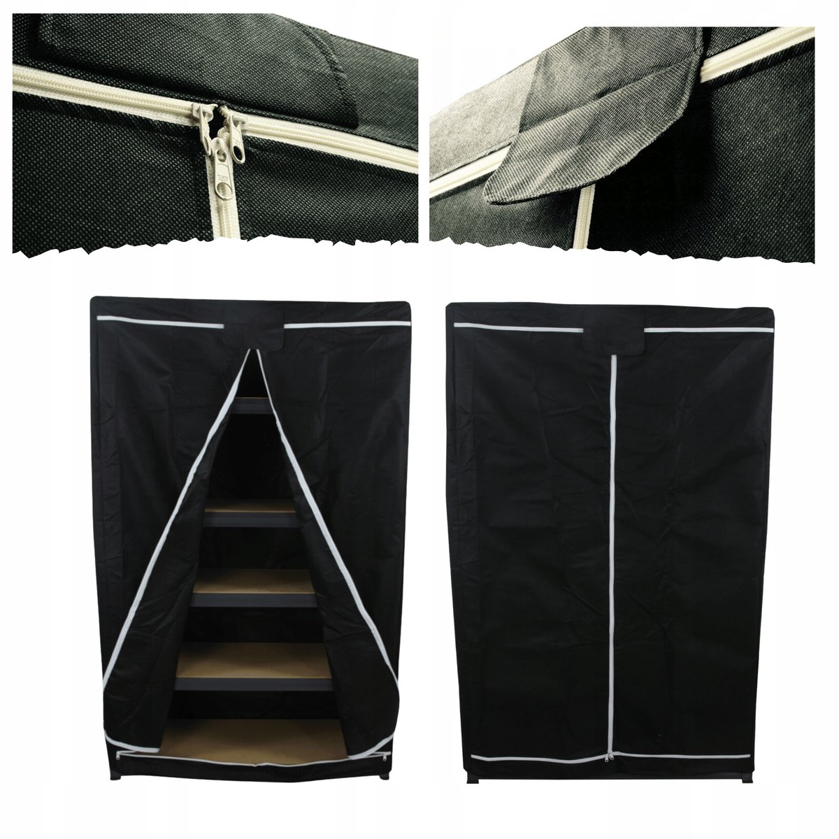 Zwarte Hoes voor Rekken 196x180x30cm - Duurzaam en Beschermend