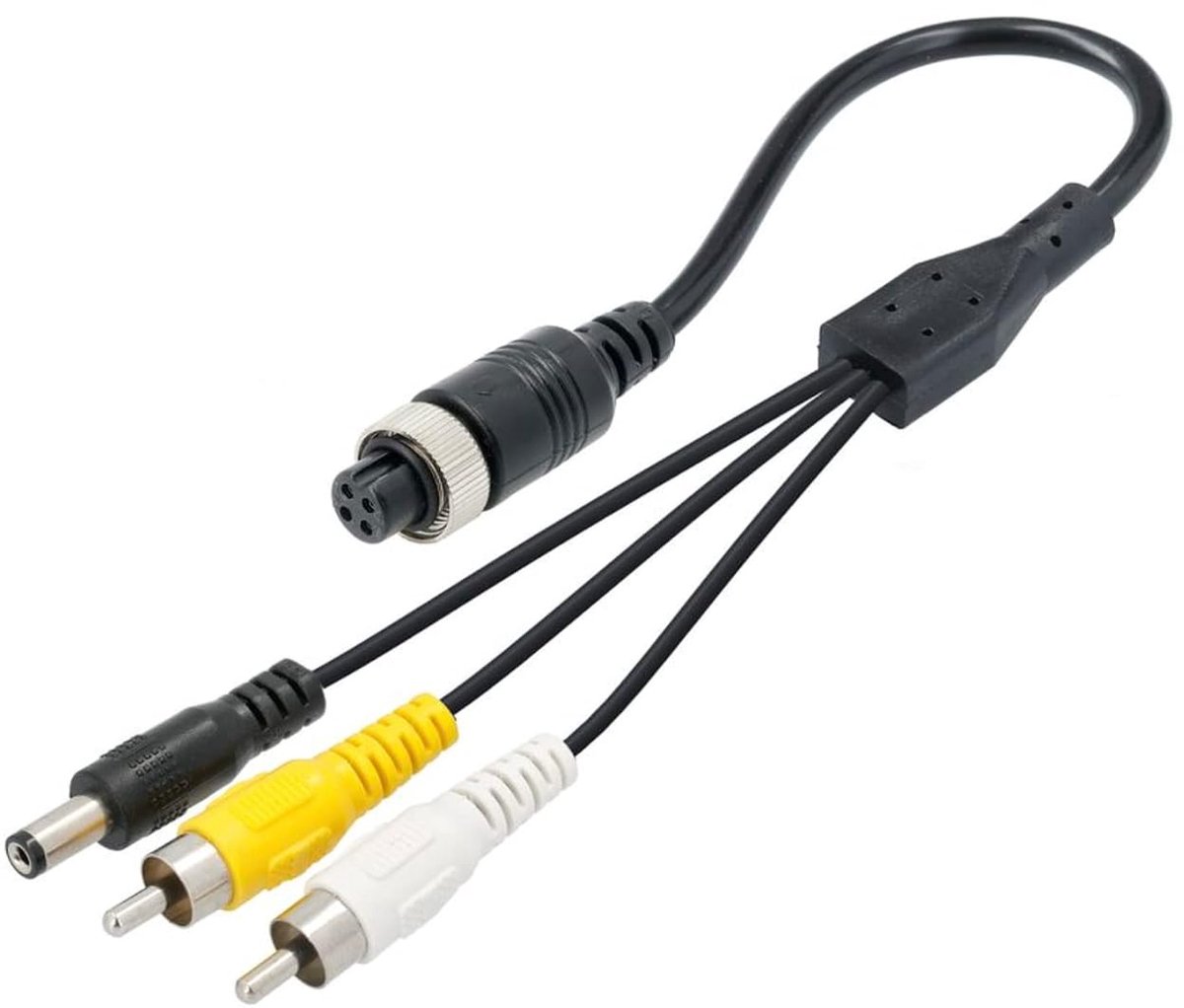 VSG 24 93003-4 Pin Rear View Camera Adapter Cable Connection Cable Cinch Adapter (RCA, Video, Audio) 12V-24V - ShopVlot