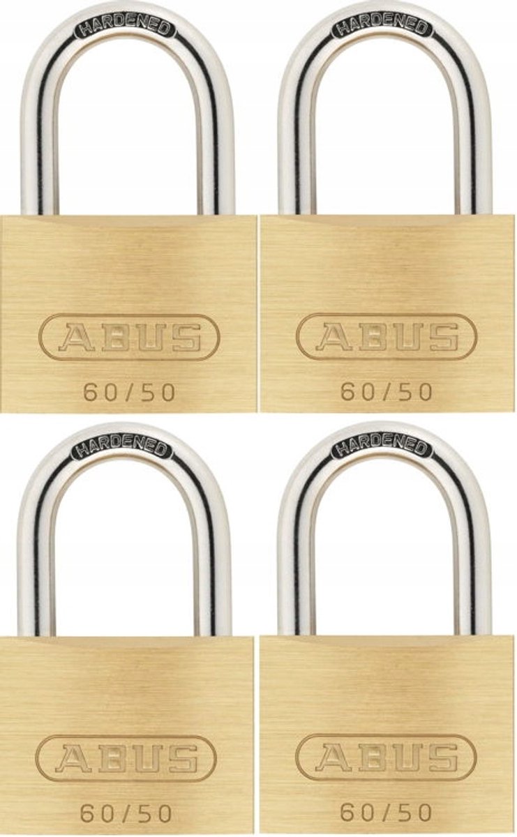 ABUS Messing Hangsloten 4 Stuks - Gelijksluitend Systeem
