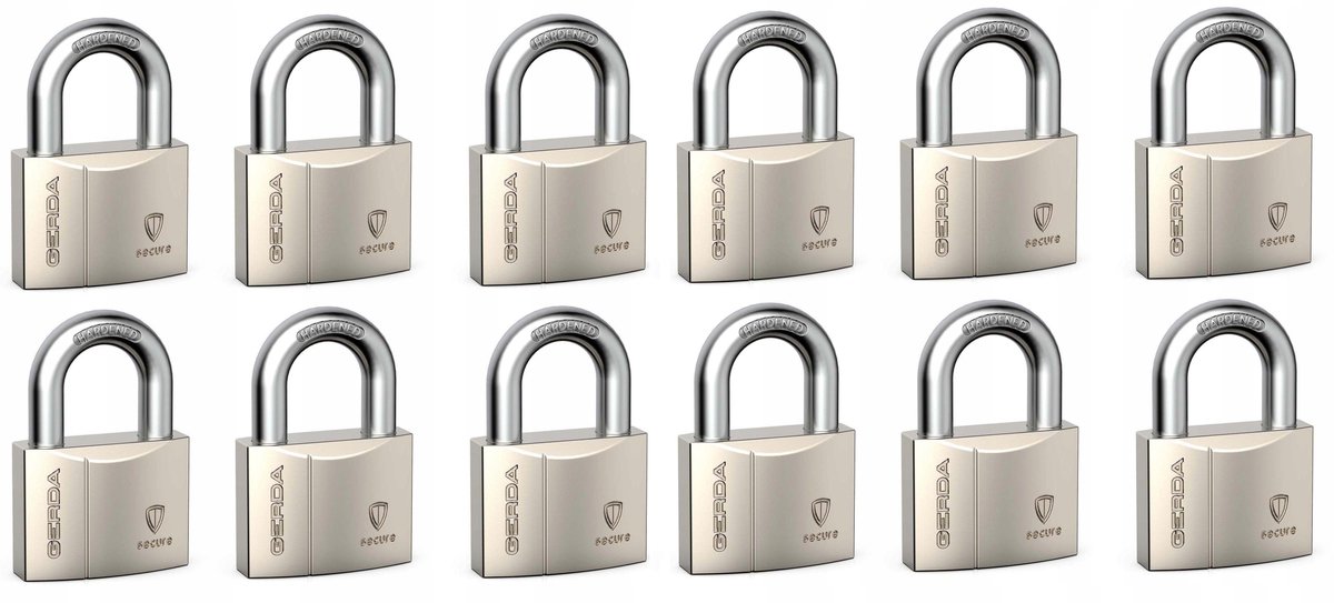 Gerda KSWS40 Hangsloten - 12 stuks, een sleutelsysteem
