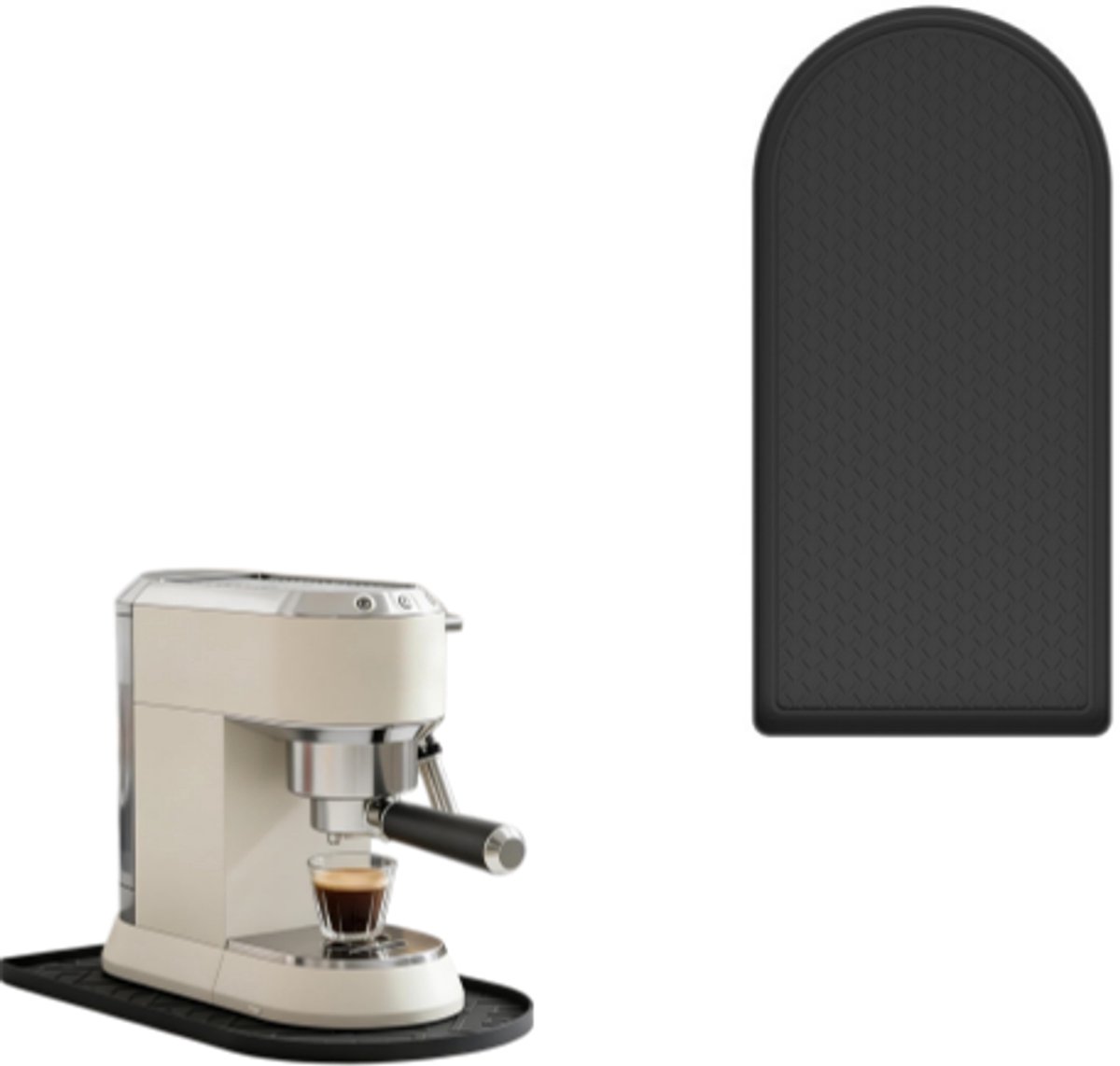 Koffiemat - gemaakt van siliconen - antislip - hittebestendig - waterdicht - siliconenmat geschikt voor kleine koffiezetapparaten - 40 x 20 cm - zwart