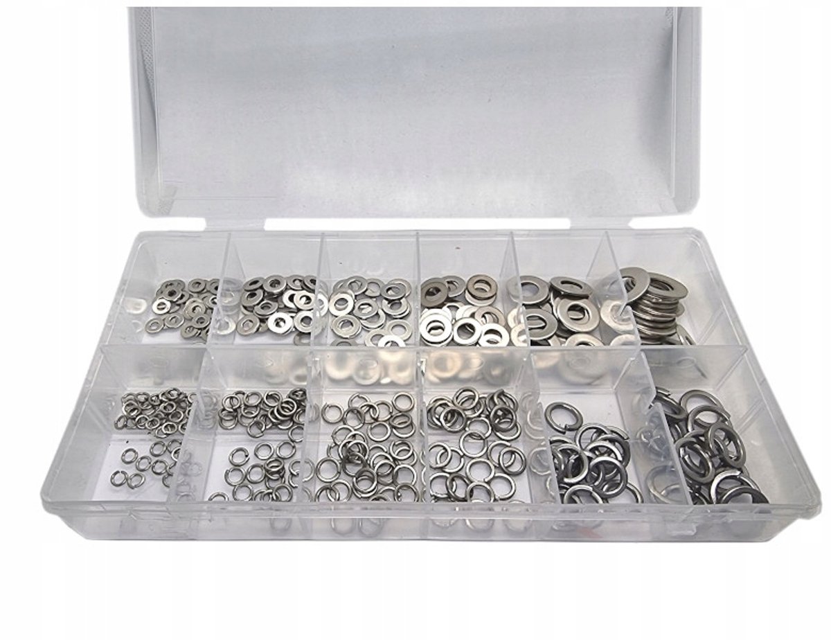 350 stuks RVS ringen en veerringen set