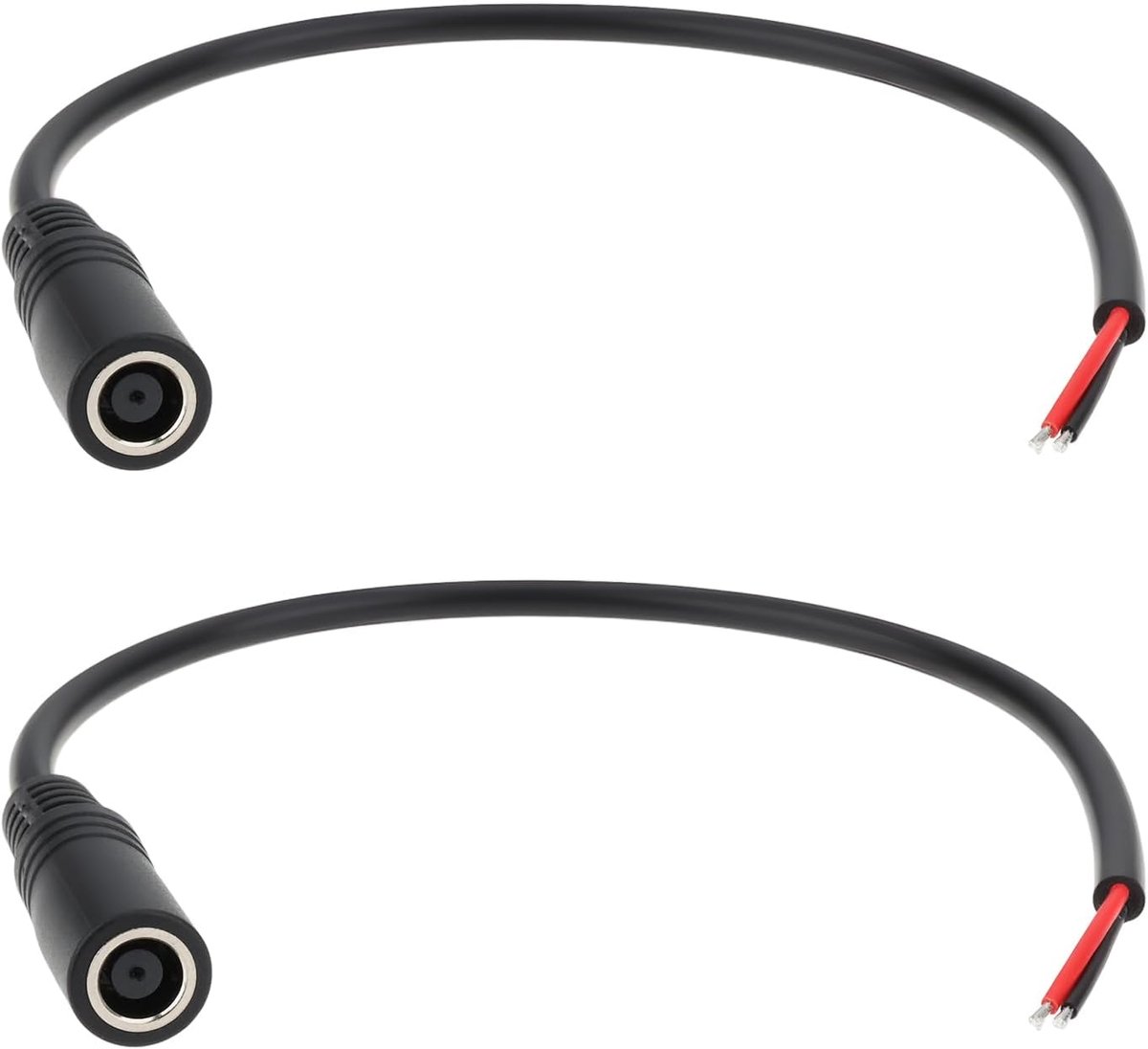 DC Female Jack 0.8cm x 0.5cm - 2 Stuks - 30cm Tinned Wire - Ideaal voor LED Strips en Laptops - ShopVlot