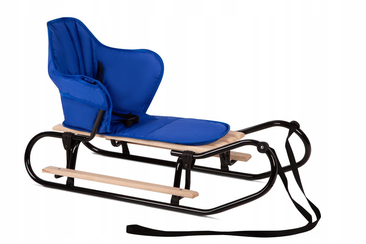 Klassieke Kinder slee met Rugleuning, Voetsteunen en Matras