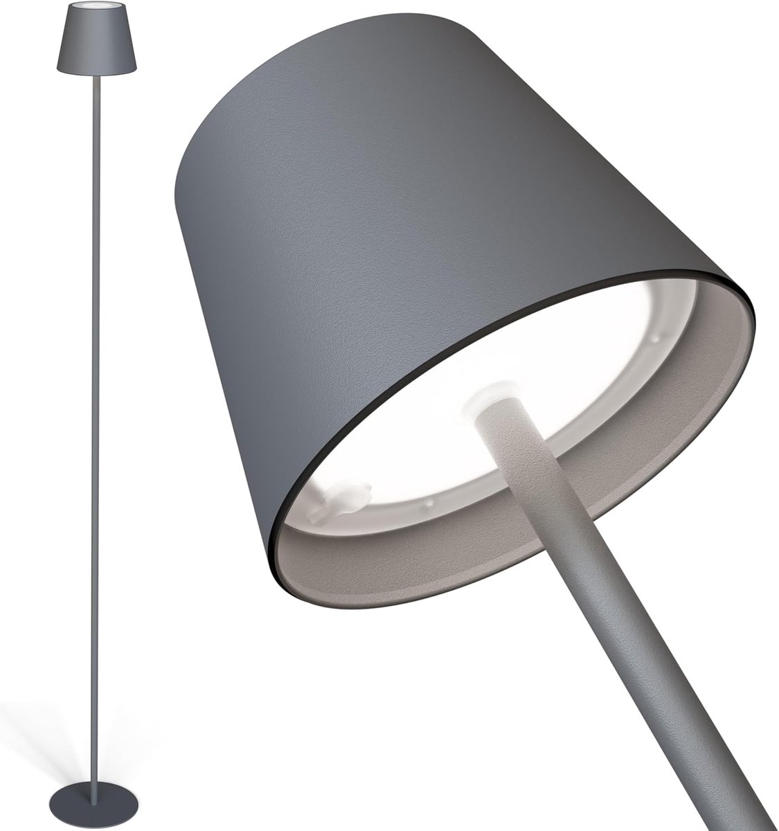 OVITEC ovilum Matar Lámpara de pie LED en aluminio anthracita para interior y exterior inalámbrica Regulable - ShopVlot
