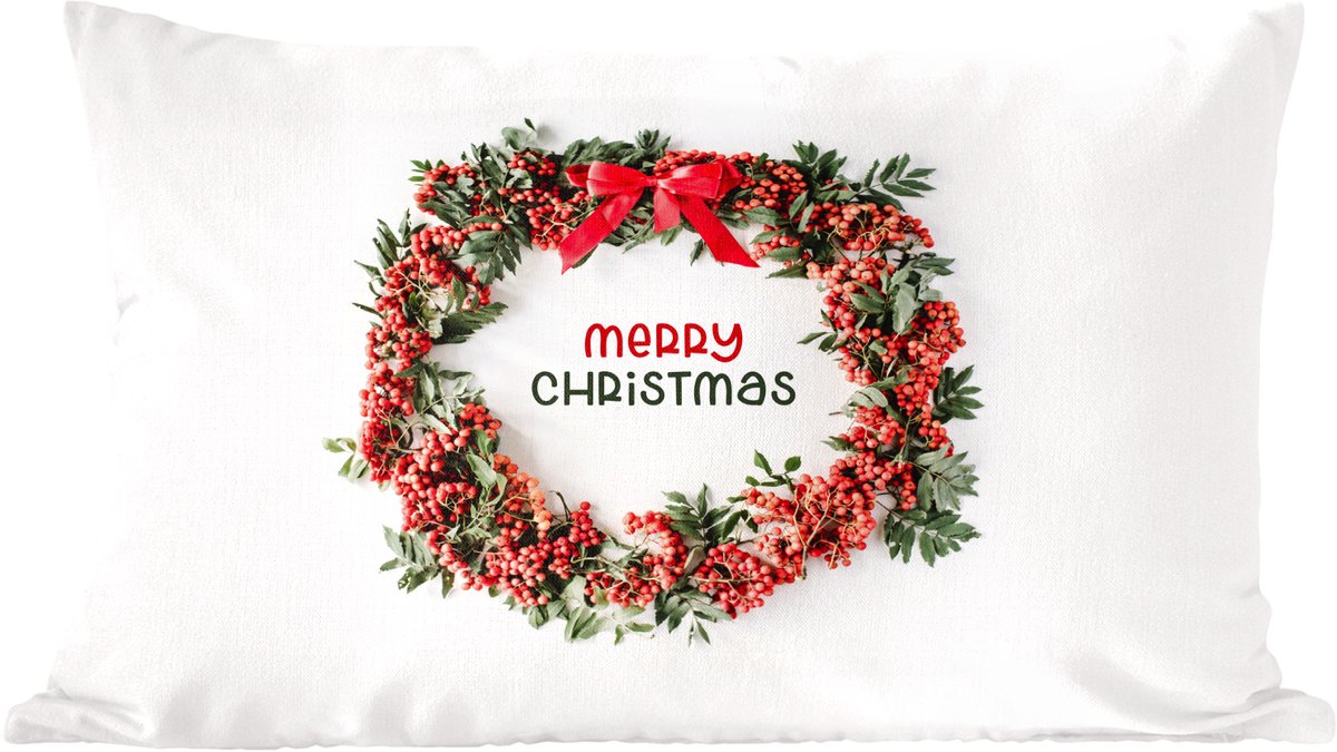 Sierkussens - Kussentjes Woonkamer - 60x40 cm - Winter - Mistletoe - Kerstkrans - Kerstversiering - Kerstdecoratie voor binnen - Woonkamer – foto 2