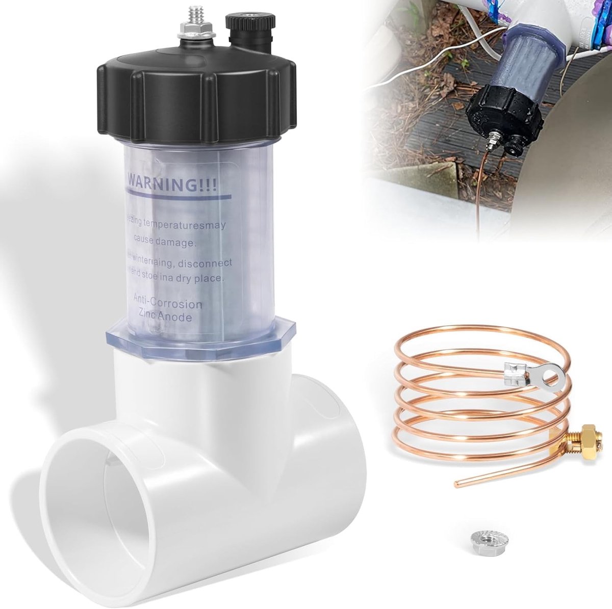 Zinkanode - 2 inch - Voor Zoutwaterzwembaden - Bescherming tegen Corrosie - Voor Pompen en Verwarmers