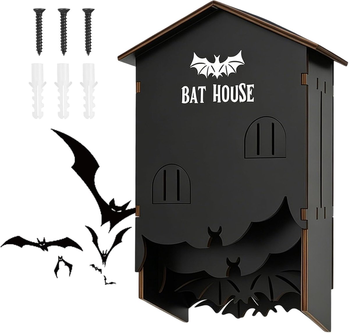 Wood Bat Cabinet: Outdoor Bat Box, Bat Box Weatherproof, Bat House & Nest Box Bats for Garden and House Wall - ShopVlot
