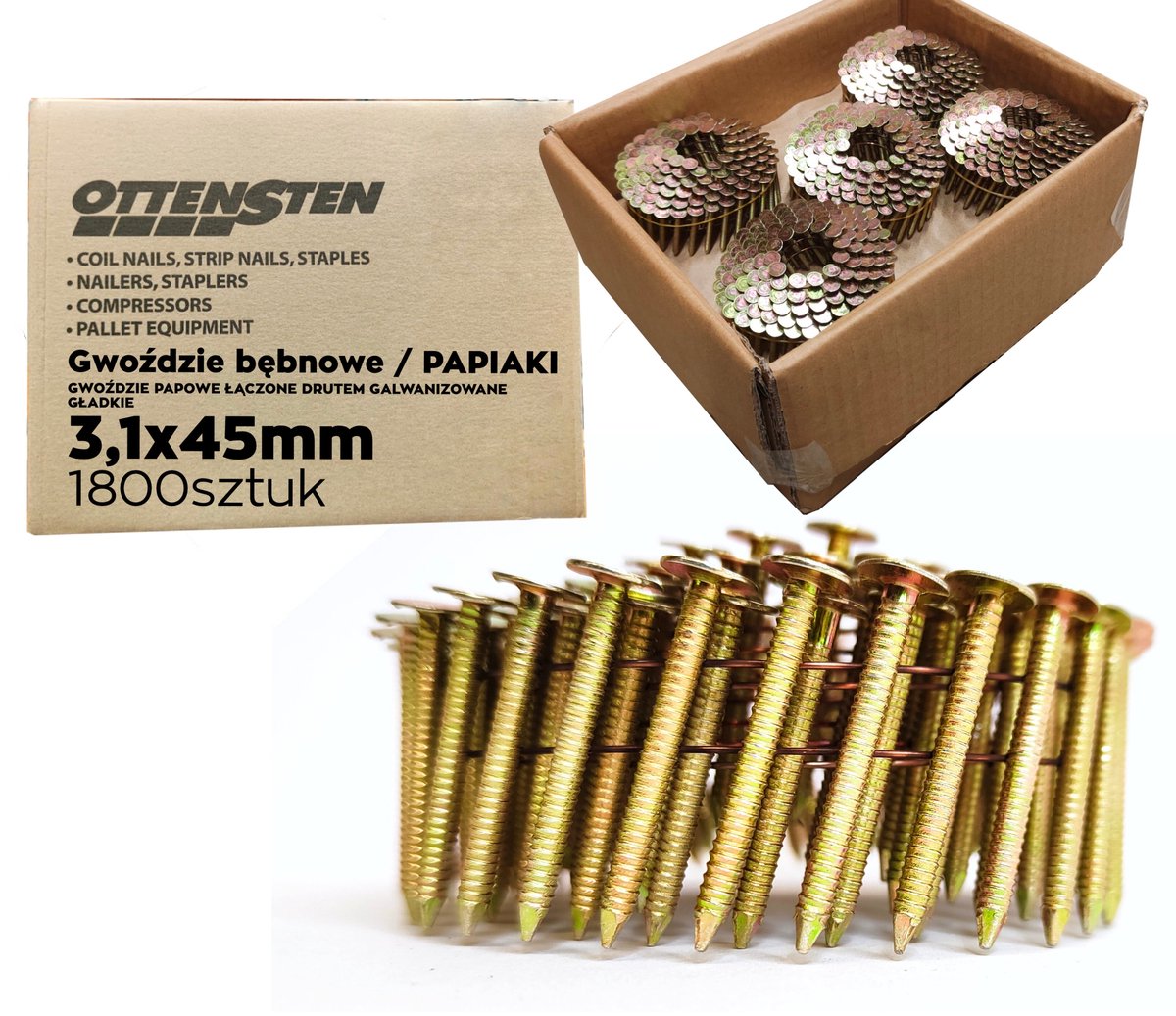 Daknagels 3,1x45mm Geleideribbel Verzinkt 1800 Stuks