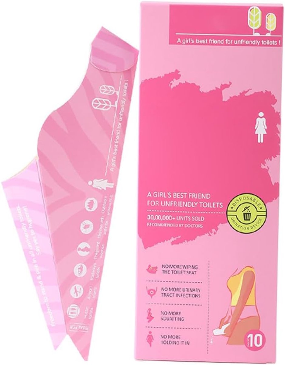 Draagbare urinoir voor dames, 10 stuks, hygiënische en praktische urinella voor op reis, trechter voor dames, zonder - ShopVlot