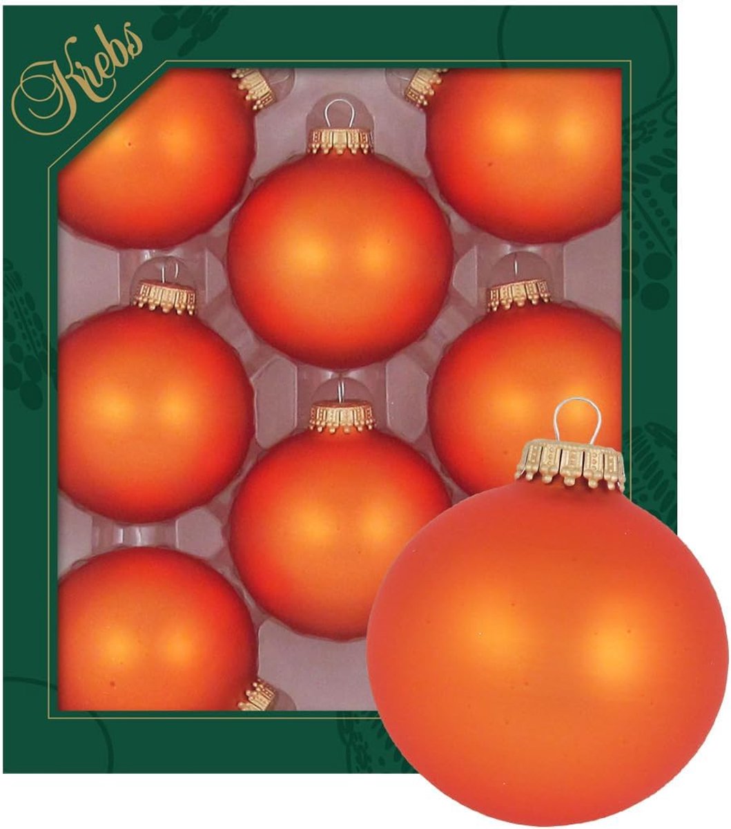 Krebs Glas Lauscha - Kerstdecoratie/kerstboomversiering van glas - Effen gekleurde ballen - Hoeveelheid: 8 stuks - ShopVlot