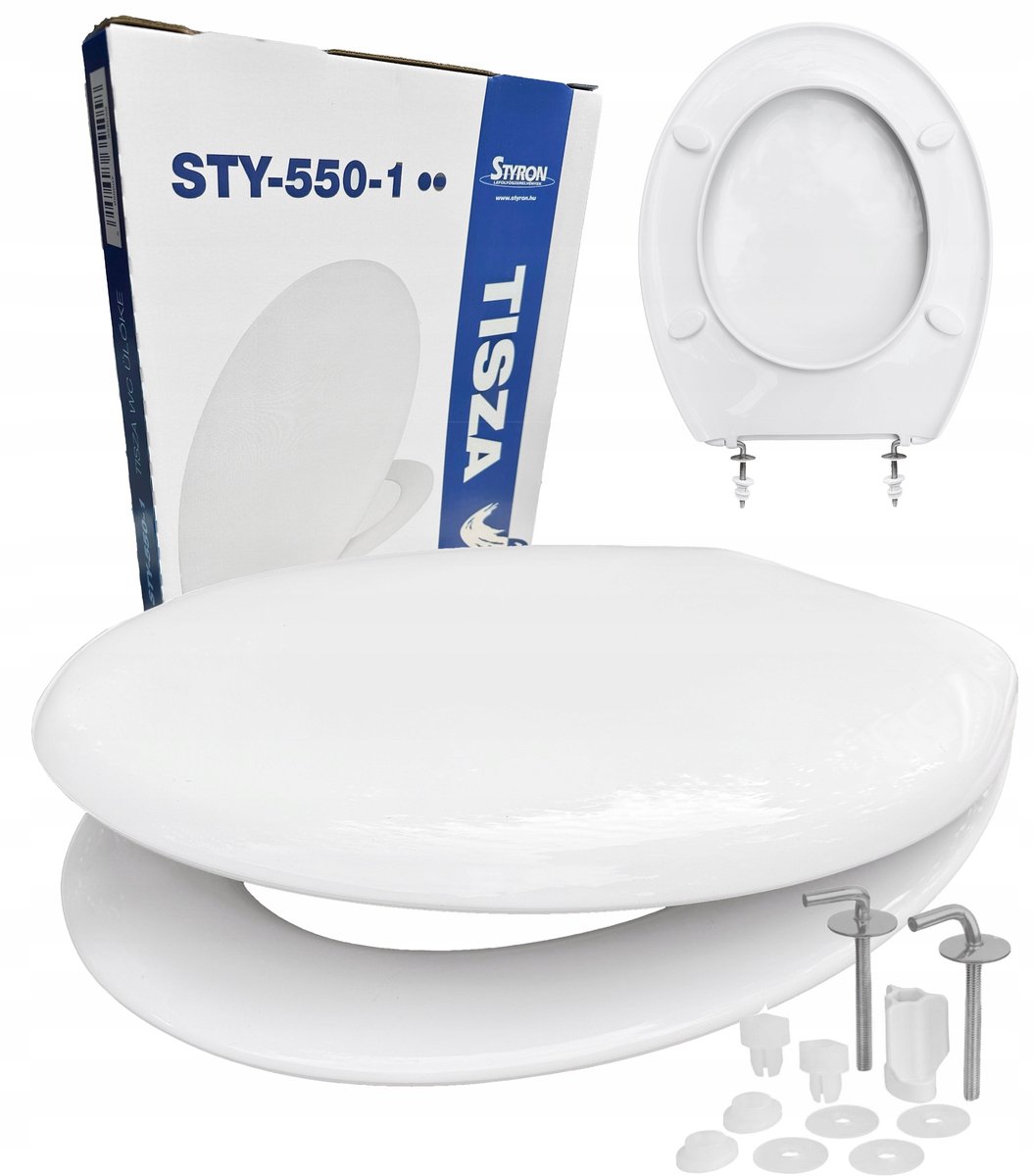 Universele Toiletzitting Ovaal - Wit, Duurzaam Metalen Scharnier