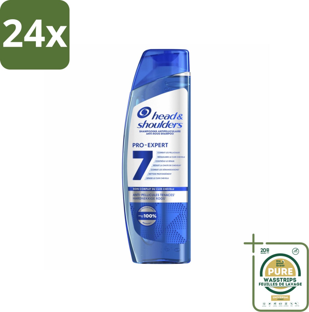 Head & Shoulders - Shampoo - Pro-Expert 7 - Anti-Roos - 250 ml - Voordeelverpakking - 24 stuks - Hoofdhuidverzorging - Tea tree olie