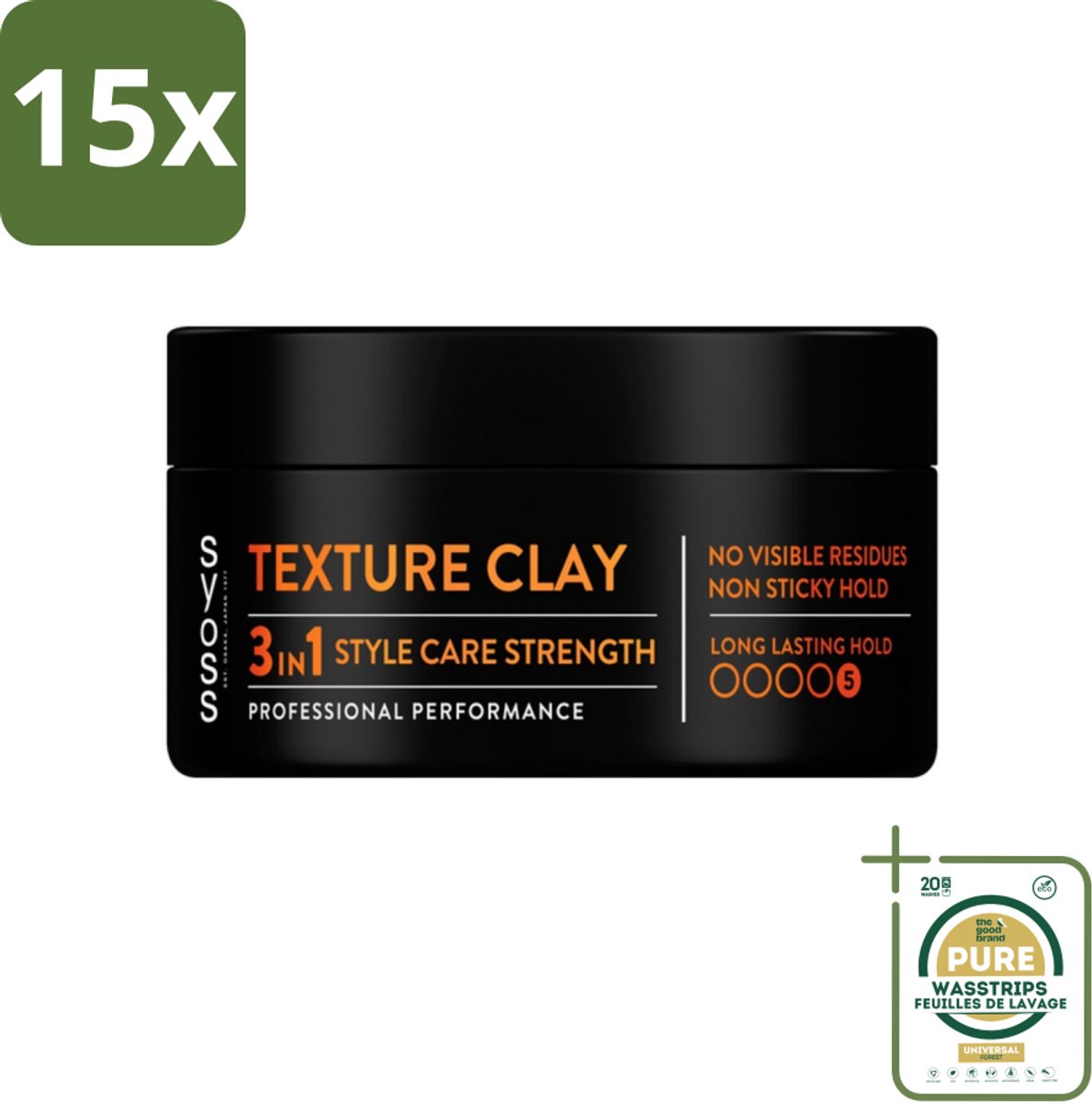 15 x SYOSS - Texture Clay - Verzorging - Langdurige Styling - 100ml - Grootverpakking - Haartypen - Haarstyling - Texture Clay - Matte Finish - Haar Verzorging