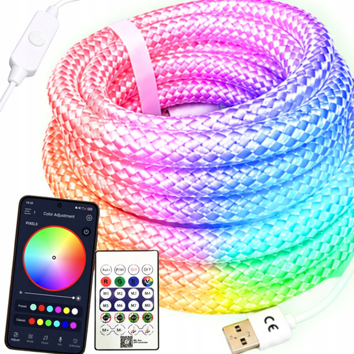 Majestix RGB Neon LED Lichtsnoer – Waterdicht IP67 – Met App & Afstandsbediening – Timer – Multicolor Verlichting