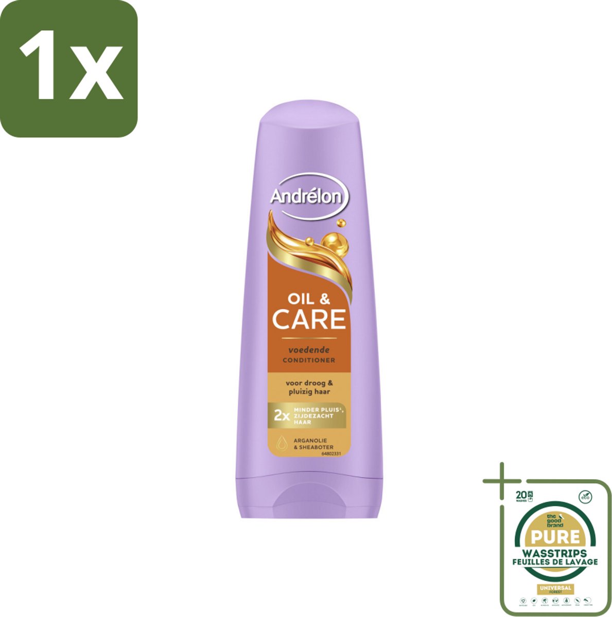 1 x Andrélon – Conditioner – Oil & Care – 200 ml- Droog Haar - Pluis - Haarvoeding - Haarverzorging - Arganolie