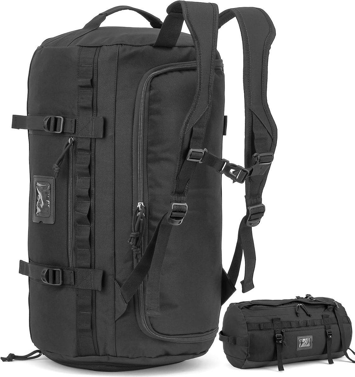 Tactische Duffeltas - Zwart - 58,5 x 33 x 33 cm - Duurzaam Polyester met Schoencompartiment - Voor Heren