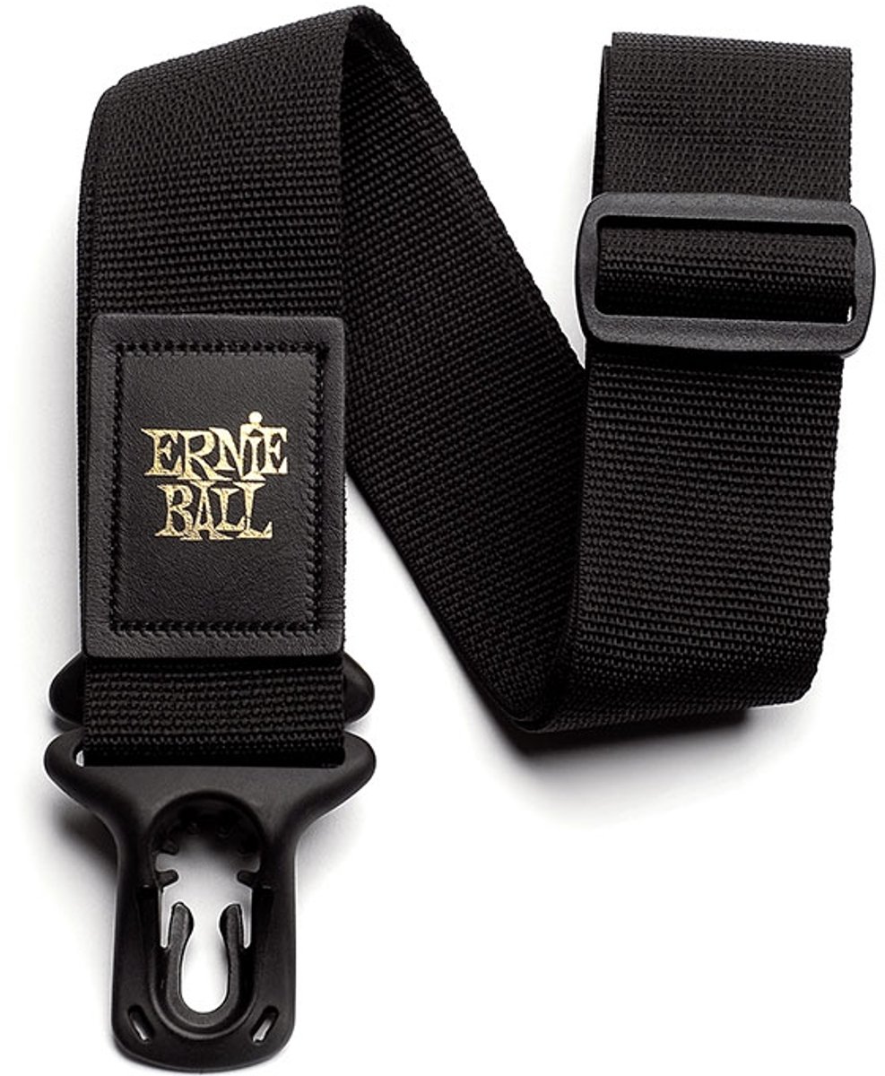 Ernie Ball PolyLock - Gitaarriem Met Geïntegreerd Sluitsysteem - Polypropeen - Zwart - Verstelbaar 97-170 cm - Breedte 5 cm - Geen Modificatie Vereist