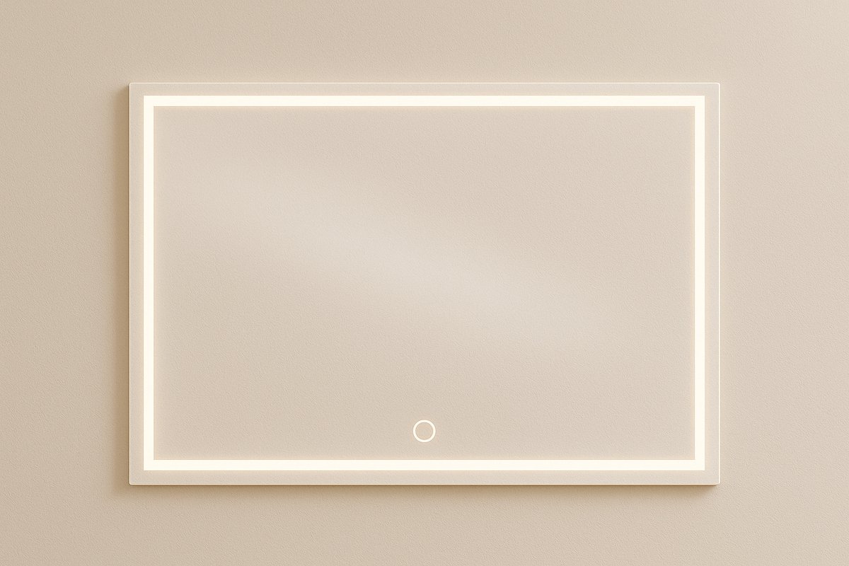 LINEA UNO - Raflad 100 x 60 - Frameloos - Spiegel - Rechthoek - LED-verlichting (dimbaar) - 301669