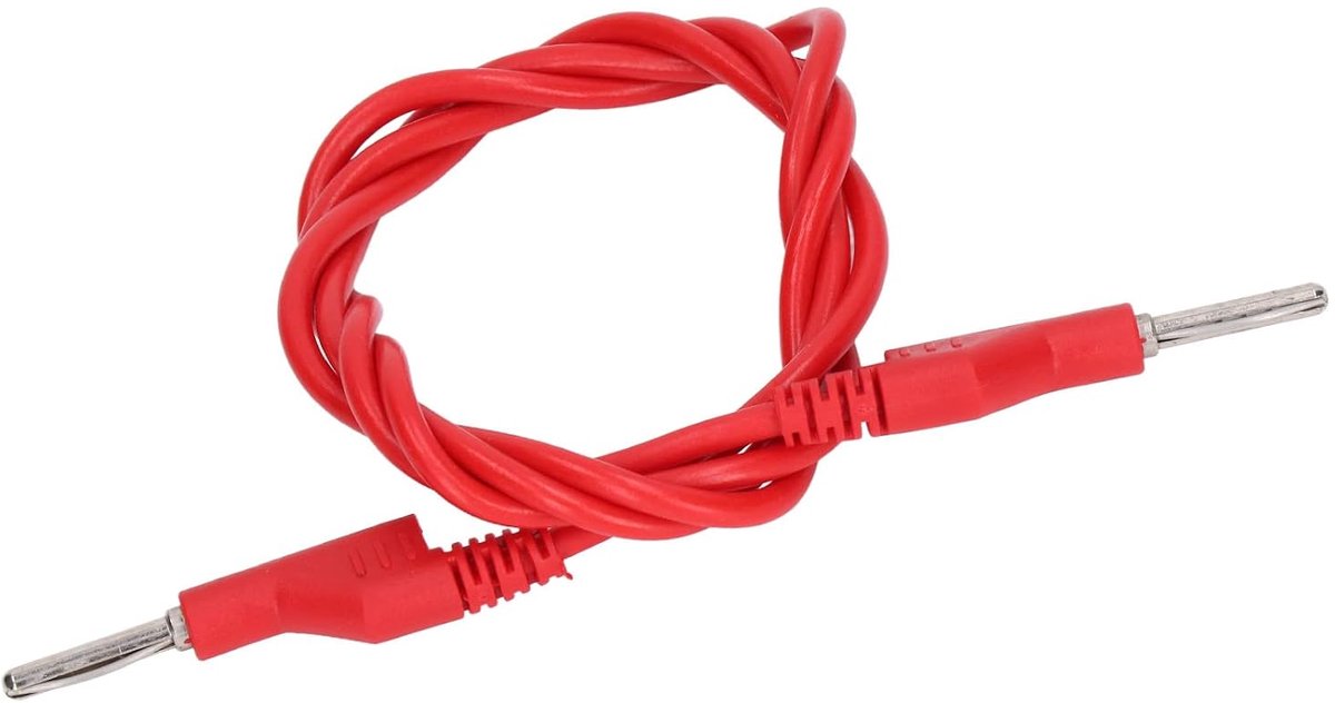 Meetsnoeren Mannelijk naar Mannelijk - Testkabel Bananenstekker - Elektrische Projecten - Stapelbare 4mm Jack - 15A 1500V - Rood