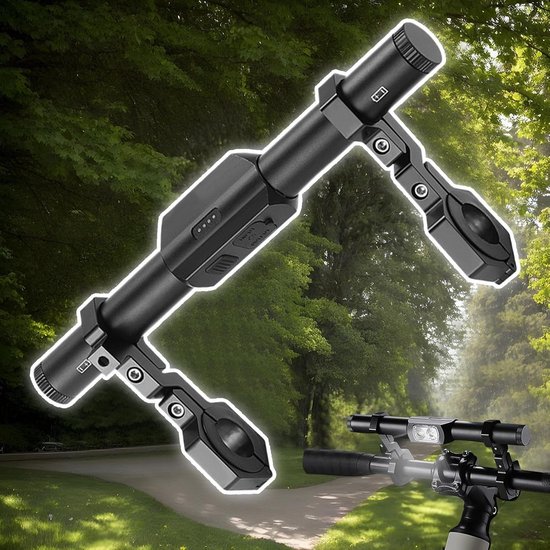 Stuurverlenging Fiets - Stuurhouder Uitbreiding - Fietsen Navigatie - Met LED Verlichting - 232 x 105 cm - Zwart — afbeelding 3