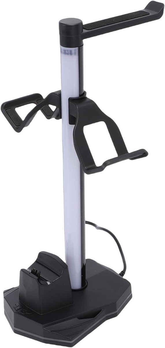 Controllerstandaard - Oplaaddock - Gaming Setup Organiseren - 3-in-1 Functionaliteit - Dubbele USB Poorten - Zwart — afbeelding 2