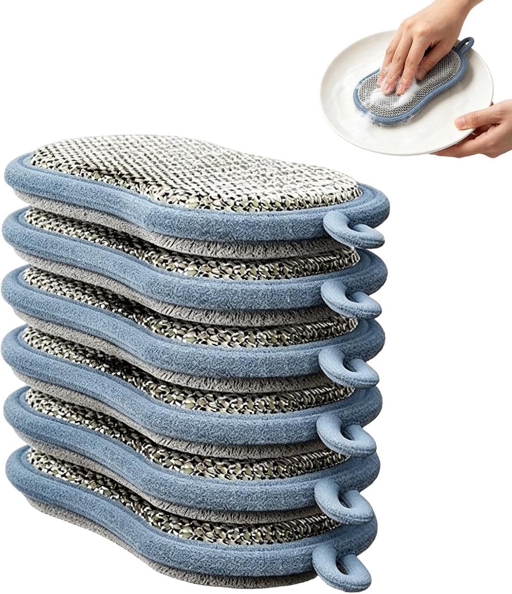 Vaatwasspons Keuken - Reinigingsspons Pads - Afwassen Servies - Krasvrije Reiniging - 6 stuks - Niet gespecificeerd