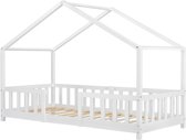 Lit enfant Treviolo avec protection antichute 80x160 cm blanc mat