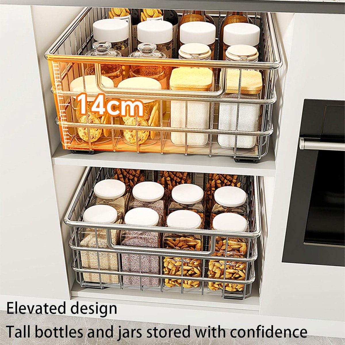 Uittrekkast Orga - Schuiflade Keukenkast - Keuken Organiseren - Soft-Close Systeem - Universeel - Zilver — cadeau in Cadeau-ideeën - foto 3