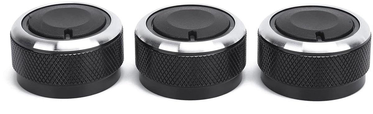 Airco Knop - Klimaatregeling - Interieur Upgrade - Verbeterde Grip - 3 Stuks - Zwart