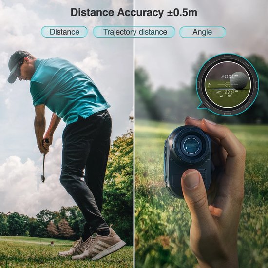 Emvae Golf Rangefinder - Afstandsmeter Golf - Laser Rangefinder Golf - 600m - 6x Zoom - LCD Display - Golftrainingsmateriaal - Golf Accessoires - Laser Rangefinder — afbeelding 3