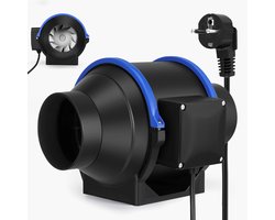 VHR Buisventilator – Wandventilator – Muurventilator – Buisventilator 100mm – Afzuigventilator – 4 Snelheden – Met Afstandsbediening