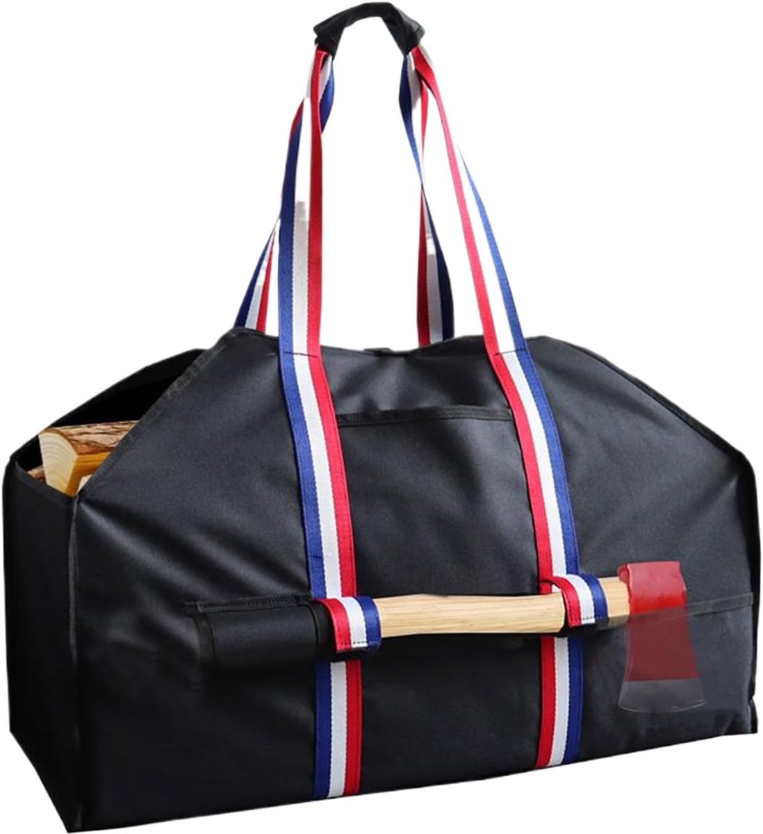 Houtdrager Zak - Brandhout Tas - Hout Transport - Waterdicht Oxford Materiaal - 60x30x25 cm - Zwart