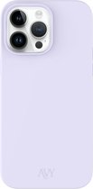 AVY Hoesje geschikt voor Apple iPhone 13 Pro Max | Compatibel met MagSafe | Back Cover | Liquid Silicone | Comfortabel in de Hand | Paars