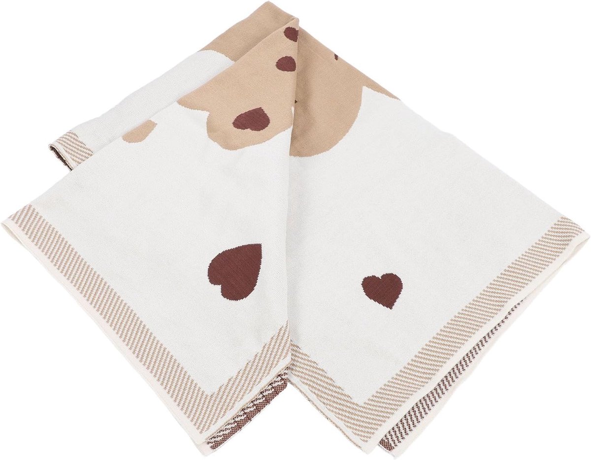 Babydeken Katoen - Kinderdeken Swaddler - Warm en Knus - Ademend Gebreid - 116x82 cm - Cartoonbeer