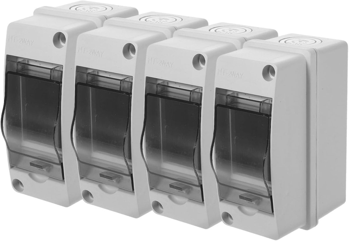 Elektrische Beveiligingskast - Verdeelkast Stoppenkast - Laadstations Beveiligen - Transparant Buitenverdeling - 12x9.1x5.5cm - Multi