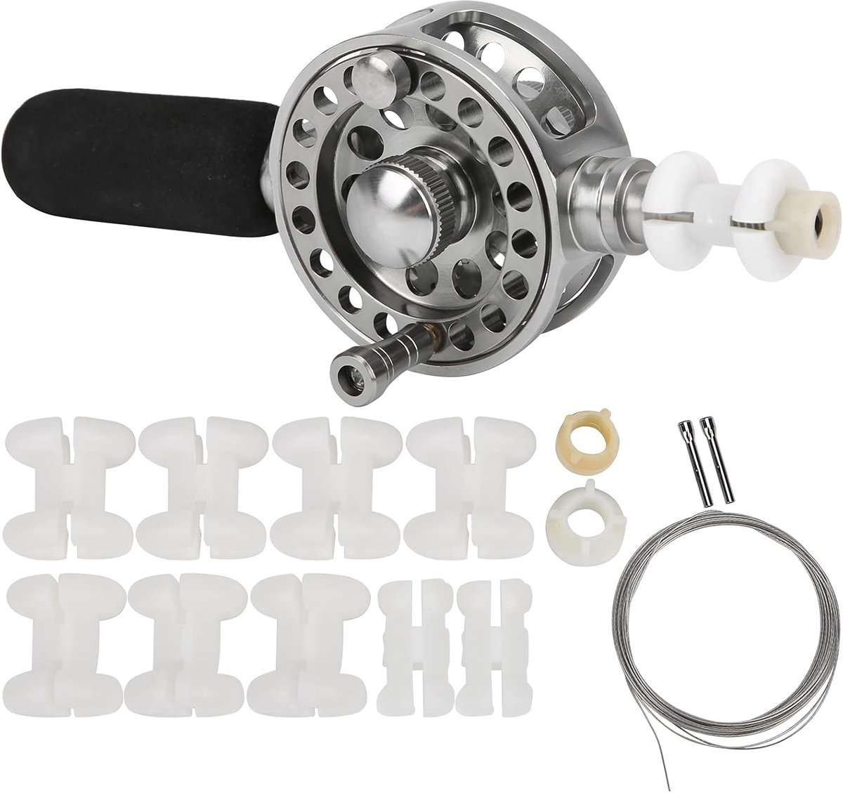 Metalen Viswiel - Visserijmolen Vliegvissen - Vissen Hengelsport - All-metal Hoofdlichaam - 173 g - Zilver