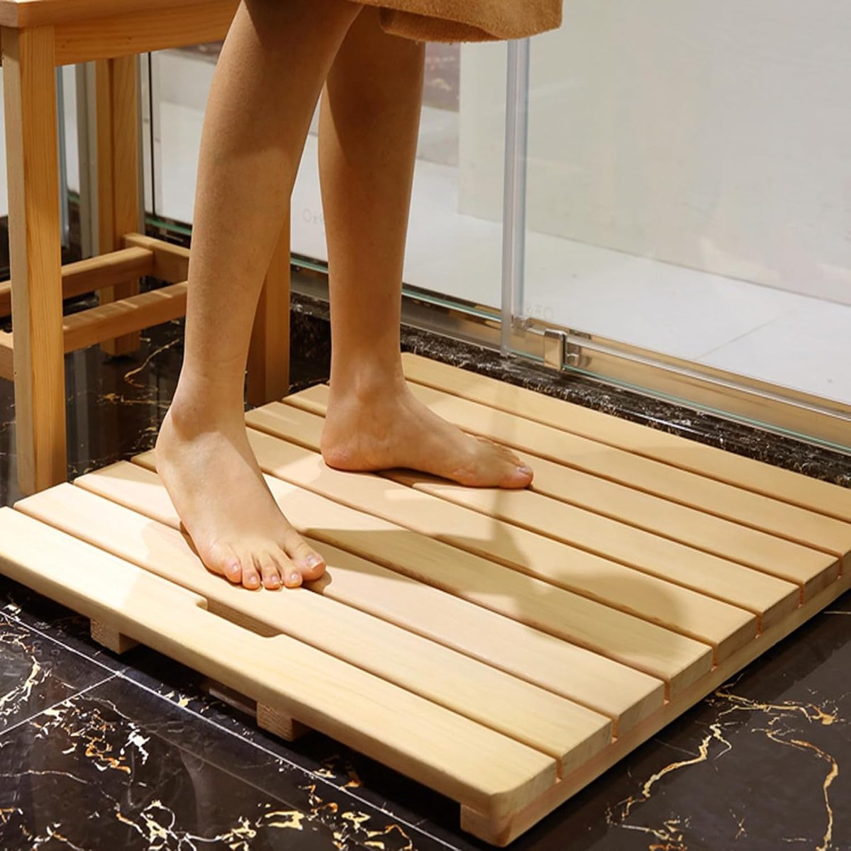 Bamboe Badmat - Houten Douchemat - Veilig Douchen - Antislip Onderkant - 150 x 50 cm - Natuurlijk Hout — cadeau in Wonen & Interieur - foto 2
