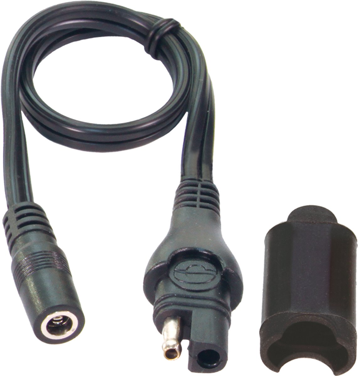 OptiMate O-67F SAE naar DC 2.5mm Socket Adapter Kabel – 30 cm, 10A Heavy-Duty, Weerbestendig met Rubber Afdichting – Voor Verwarmde Kleding & SAE Accukabels Motorfiets/ATV