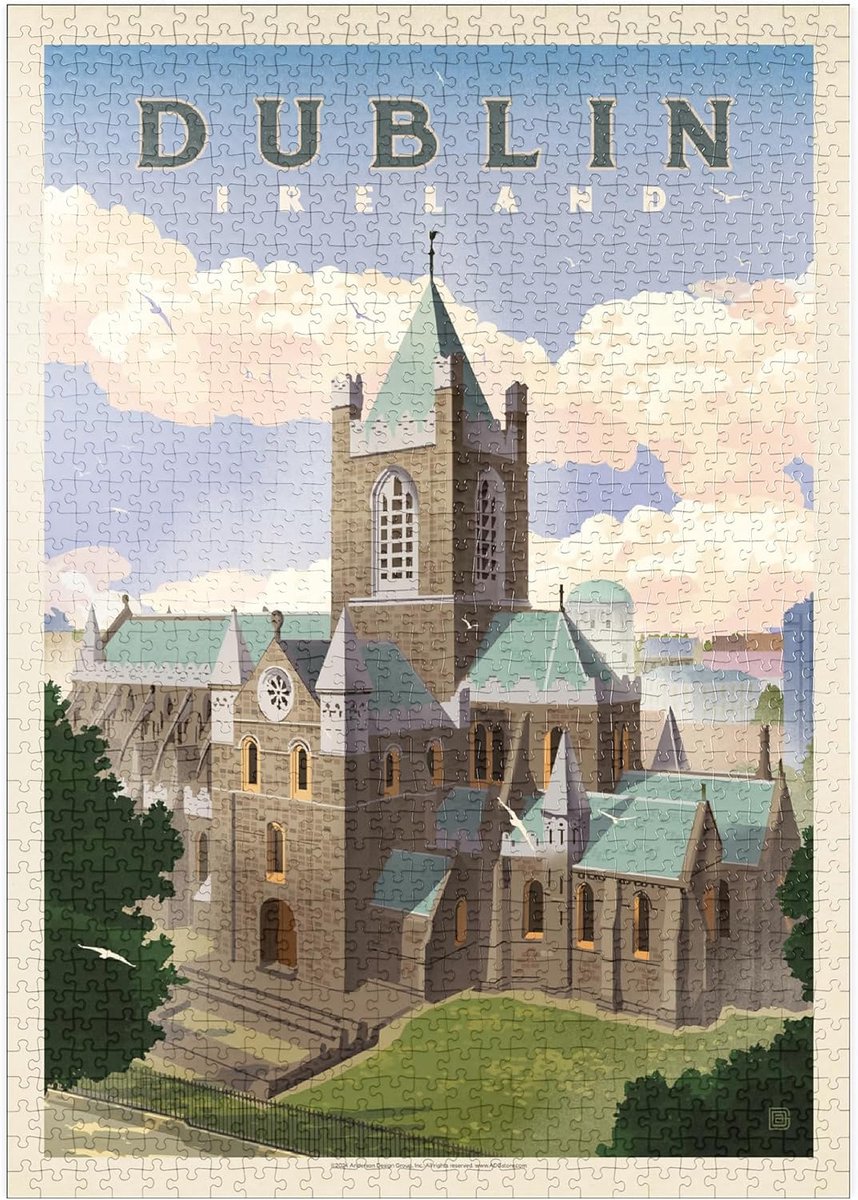 Legpuzzel Dublin - Puzzel Stukjes - Ontspanning Thuis - Vintage Poster Design - 1000 Stukjes - Meerdere Kleuren