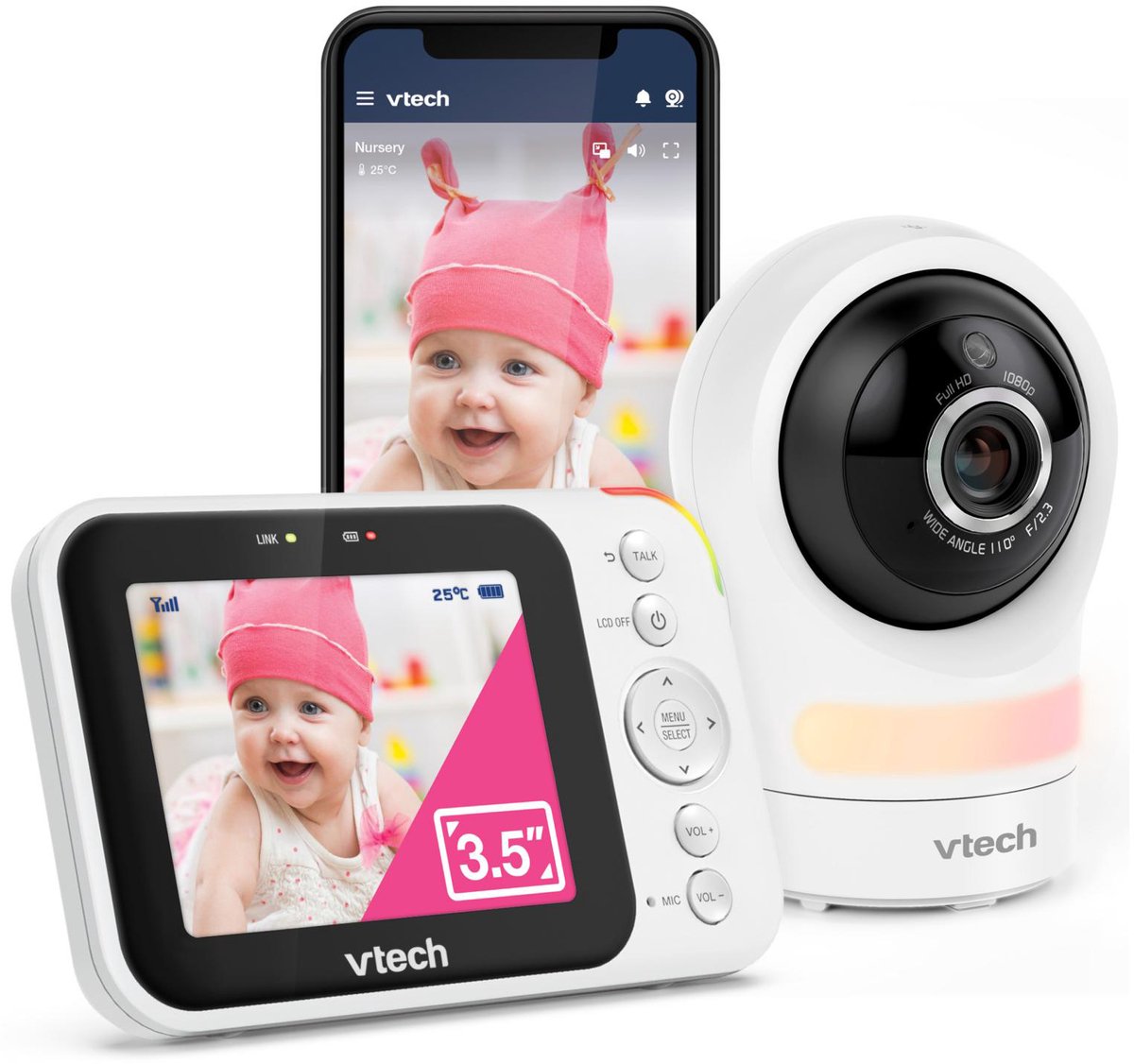 VTech RM4761 Smart video babyfoon met camera - 3.5 inch Scherm - 1080p Full HD thumbnail 2