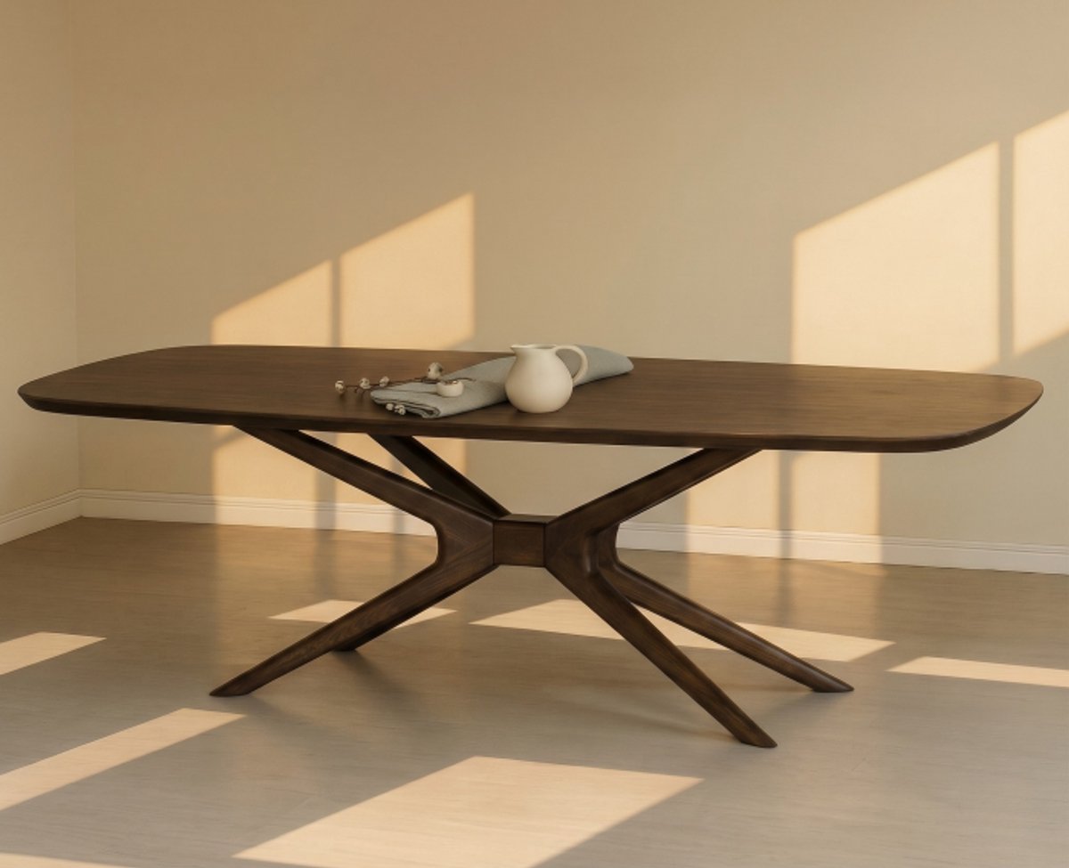 Eettafel Jax Deens Ovaal Mangohout Cm Walnoot Japandi