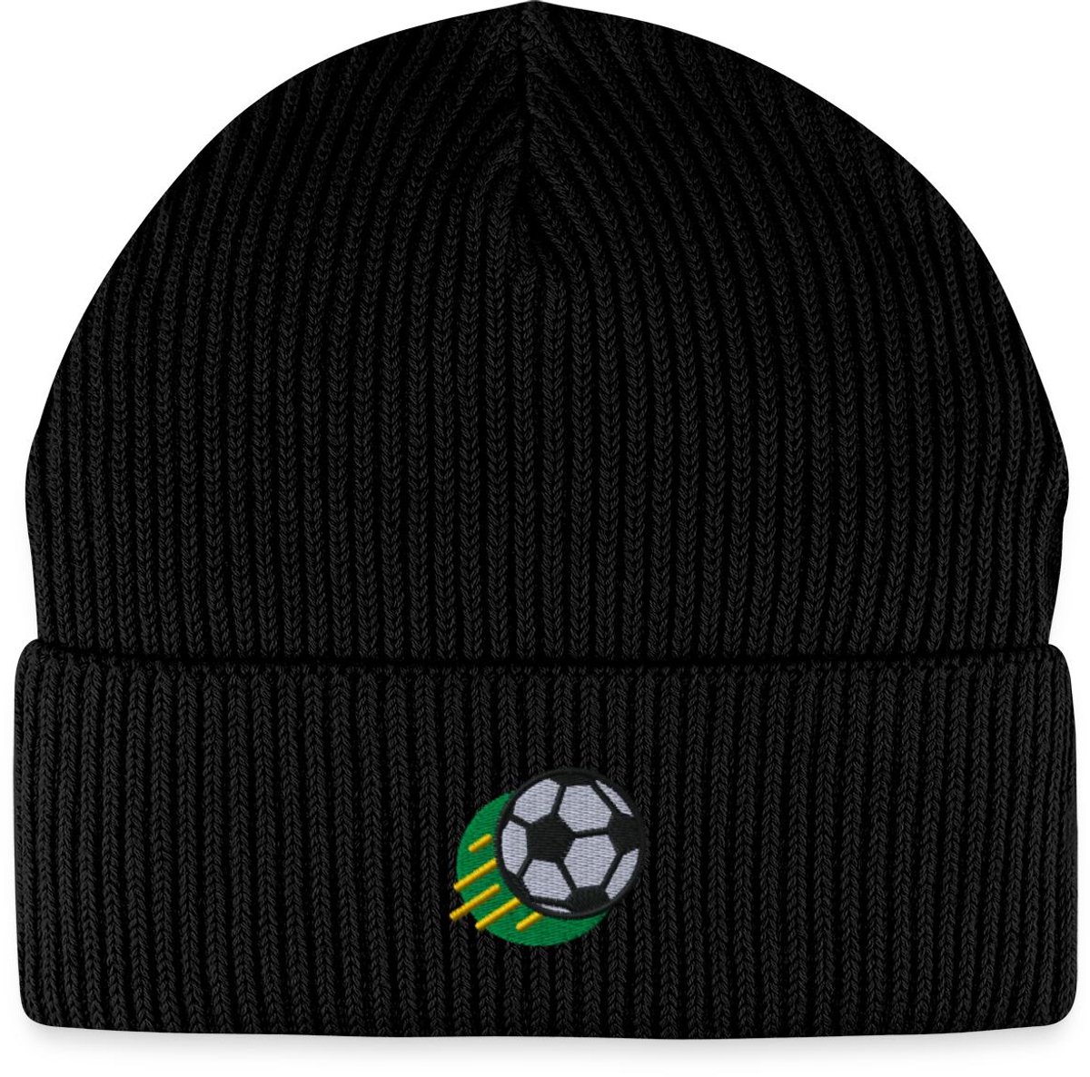 Geborduurde Voetbal In Beweging Uniseks Bio Fisherman Beanie
