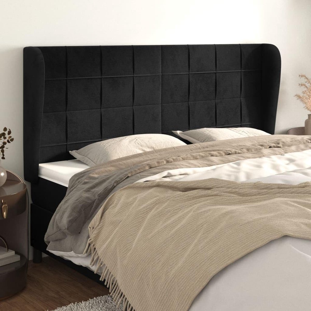 Hoofdeinde met oren - Bed hoofdbord - Slaapkamer decoratie - In hoogte verstelbaar - 183 x