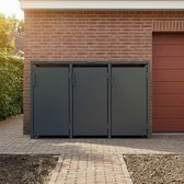 3 vakken | Premium Kliko ombouw voor 360L | Container ombouw | Afvalboxen | Antraciet