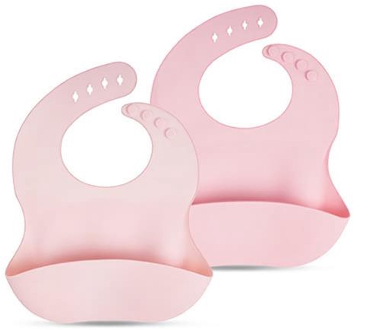 Siliconen Slabbetjes 2 Stuks - Waterdicht & BPA-vrij met Opvangzak - 4 Verstelbare Maten - Voor Babyvoeding (Konijn & Paard)