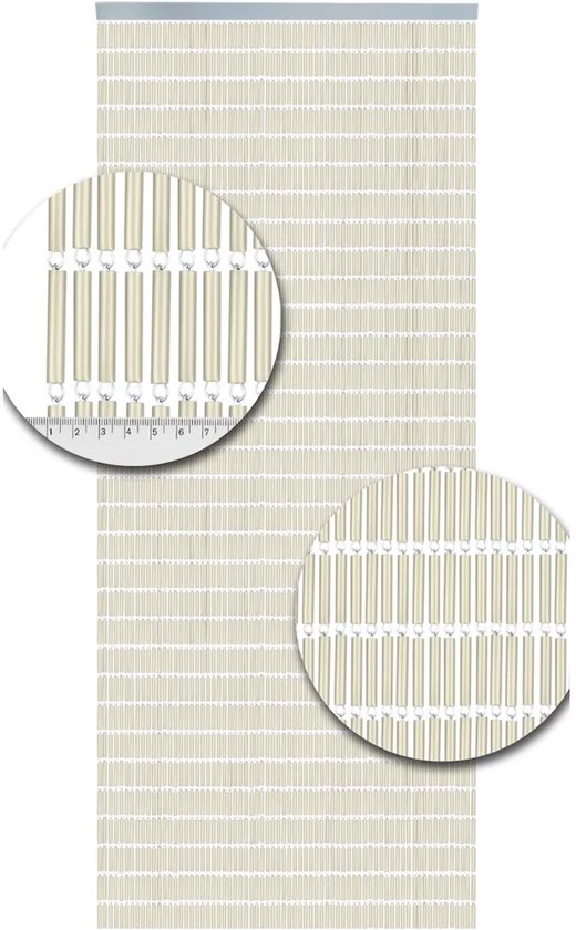 Vliegengordijnenexpert Vliegengordijn Hulzen - Creme 90 x 210 cm Op het kozijn