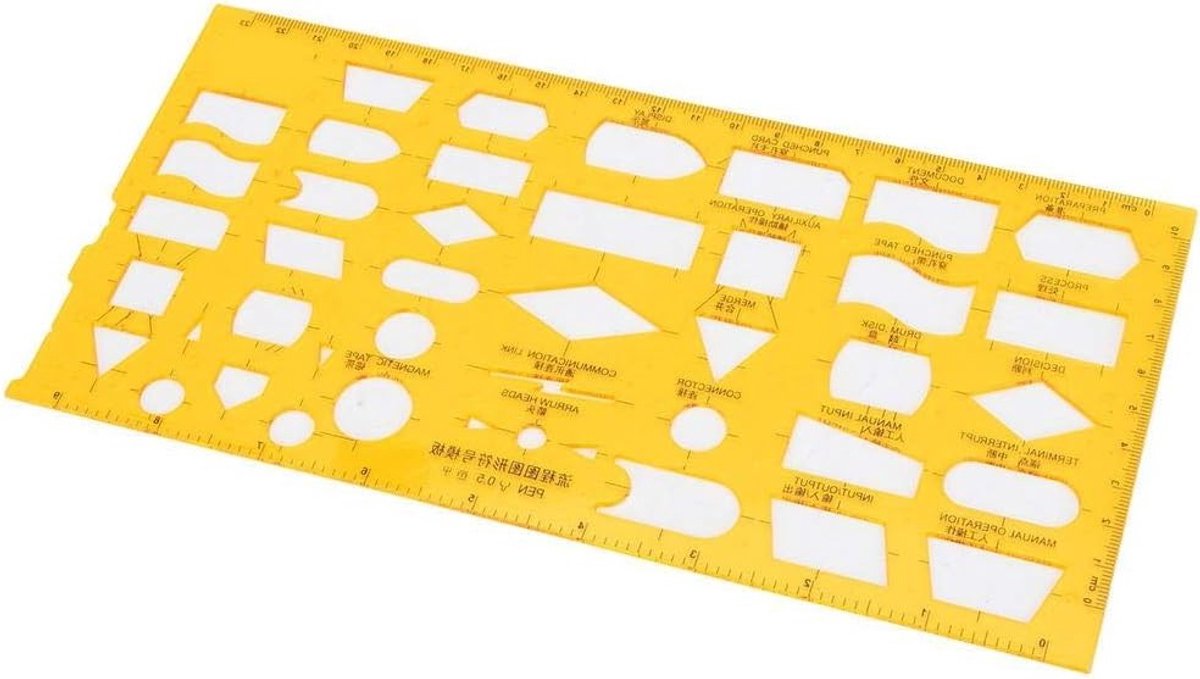 Multifunctionele Architectonische Sjablonen, Geometrische Liniaal van Plastic voor Kantoor en School, Creatief Ontwerpen en Precisiewerk